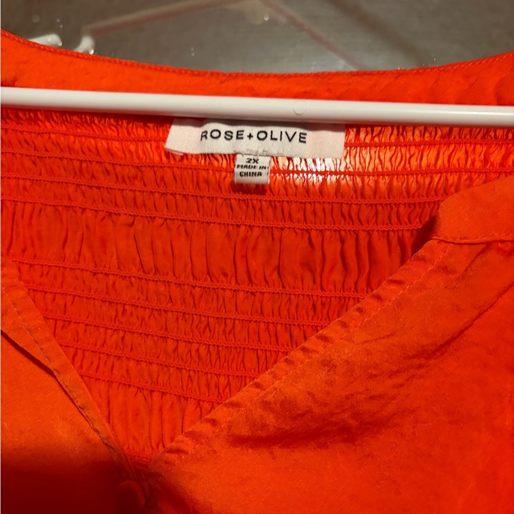 Rose & Olive Bright Orange Top